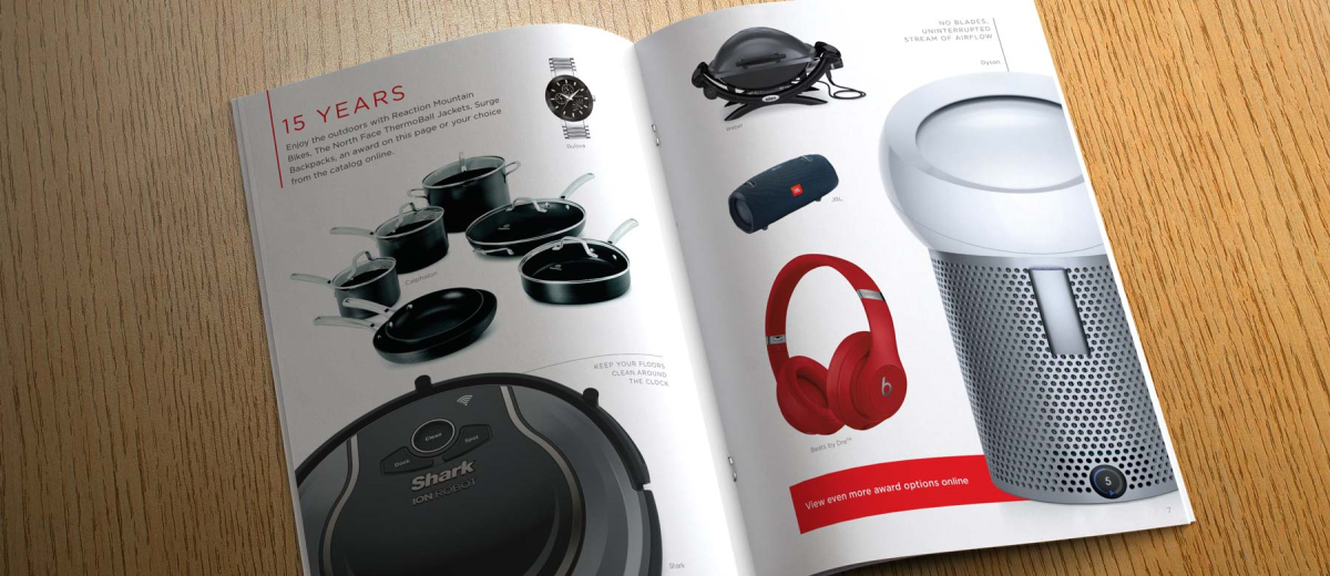 years of service award options in catalog